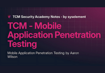 TCMSecurity - Mobile Application Penetration Testing